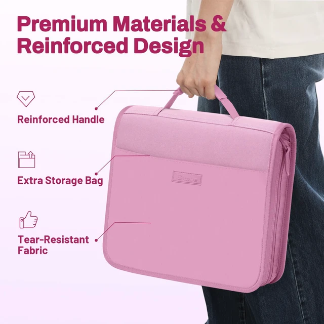 Alt view image 6 of 7 - Zipper Binder with Handle, 1.5 Inch O-Ring, 325 Pages Capacity, with 5-Tab Expanding File Folder for Classified Storage, Small Size Lightweight Zipper Bag for Middle School Students, Grape Purple