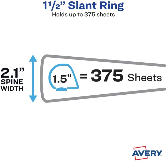 Alt view image 3 of 7 - Heavy-Duty View 3 Ring Binder, 1.5 Inch EZD Rings, Great for Portfolios, Office, School Notebooks, and More, 1 Mint Binder (79271) (Pack of 2)