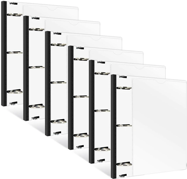 Main image of 1.5 Inch Telescoping 3 Ring Binder - 6PCS, Flexible Round Binder with Customizable Front Cover and Clear Catalog Pocket, 1.5Inch Rings, White Perfect for School, Office & Home