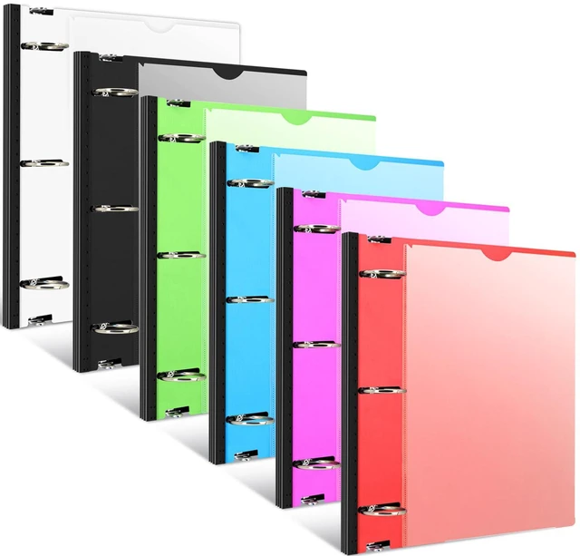 Main image of 1.5 Inch Telescoping 3 Ring Binder - 6PCS, Flexible Round Binder with Customizable Front Cover and Clear Catalog Pocket, 1.5Inch Rings, Perfect for School, Office & Home