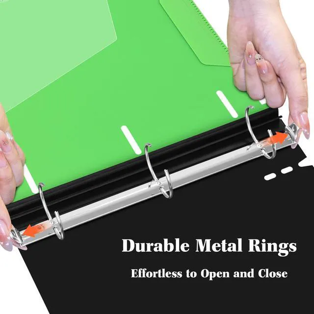 Alt view image 3 of 7 - 1.5 Inch Telescoping 3 Ring Binder - 6PCS, Flexible Round Binder with Customizable Front Cover and Clear Catalog Pocket, 1.5Inch Rings, Perfect for School, Office & Home