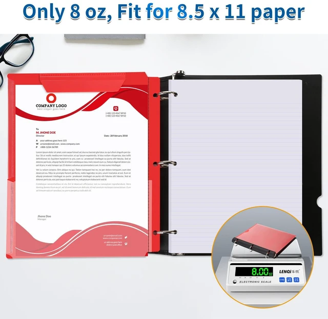 Alt view image 4 of 7 - 12 Pcs 360° Pivotable 3 Ring Binder, Soft 1 inch Binders 3 Ring, Flexible Thin Soft Three Ring Binder Fits 8.5" x 11", for Home, School and Office-Black, White, Blue, Green, Pink, Purple