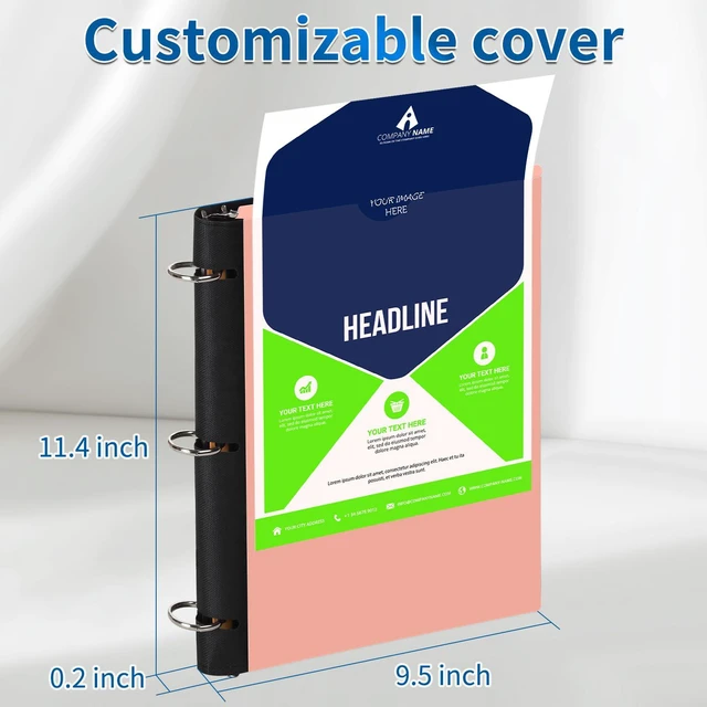 Alt view image 3 of 7 - 12 Pcs 360° Pivotable 3 Ring Binder, Soft 1 inch Binders 3 Ring, Flexible Thin Soft Three Ring Binder Fits 8.5" x 11", for Home, School and Office-Black, White, Blue, Green, Pink, Purple