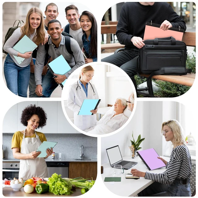 Alt view image 7 of 7 - 12 Pcs 360° Pivotable 3 Ring Binder, Soft 1 inch Binders 3 Ring, Flexible Thin Soft Three Ring Binder Fits 8.5" x 11", for Home, School and Office-Black, White, Blue, Green, Pink, Purple
