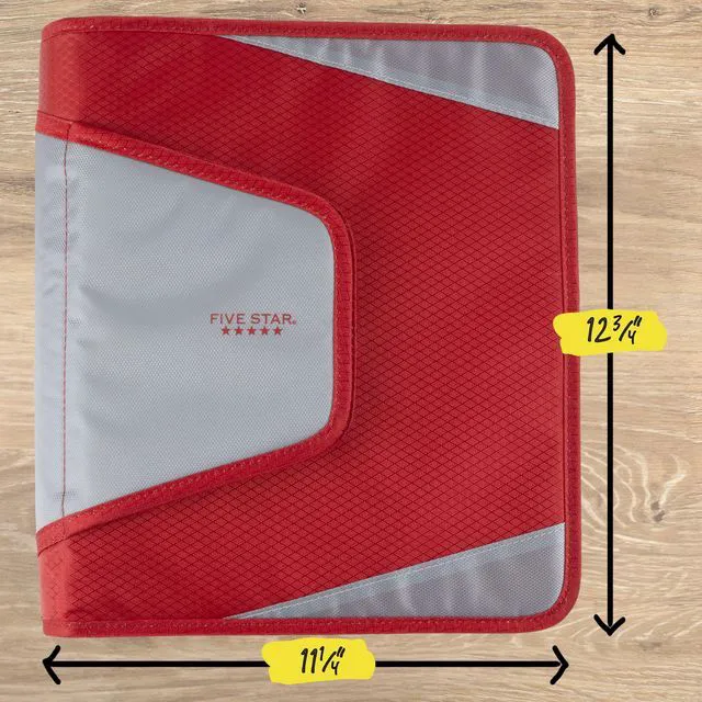 Alt view image 7 of 7 - Zipper Binder 1.5 Inch O-Rings Case Organiser with 3-Pocket Expanding File, 500 Sheet Capacity, Crimson Fade (280146K)