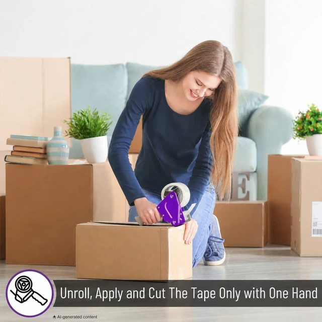 Alt view image 6 of 7 - Heavy Duty Packing Tape Dispenser Gun, 2 Inch 2 Pack with 2 Clear Tape Rolls, Handheld Tape Gun for Moving, Shipping, Sealing Boxes & Packaging