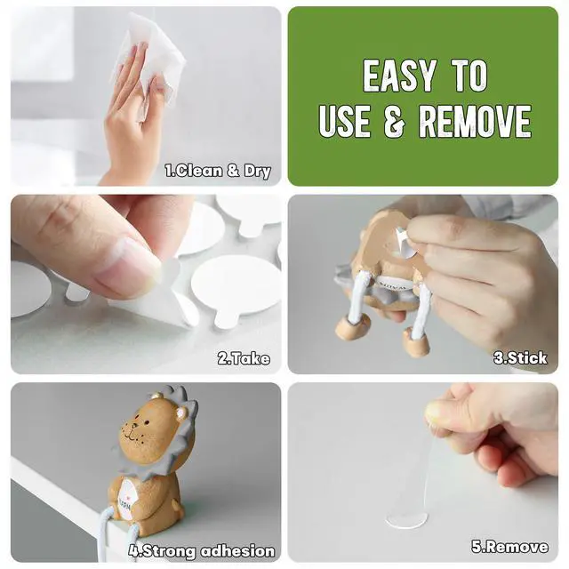 Alt view image 4 of 7 - Sticky Dots, 400PCS Glue Points Dots Double Sided for Smooth Wall, Posters, Balloons - 0.4" Removable Clear Sticky Dots, No Residue Museum Putty for Home & Party & Crafts Use