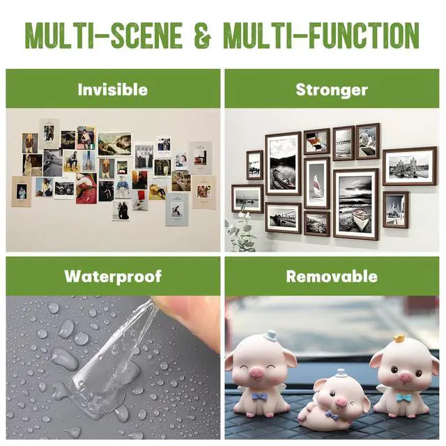 Alt view image 6 of 7 - Sticky Dots, 400PCS Glue Points Dots Double Sided for Smooth Wall, Posters, Balloons - 0.4" Removable Clear Sticky Dots, No Residue Museum Putty for Home & Party & Crafts Use