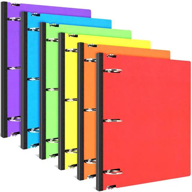 Main image of 1.5 Inch Telescoping 3 Ring Binder, 6 Pack Portable Plastic Binder with Telescoping Spine, Holds 8.5" x 11" Paper, Assorted ColorsPerfect for School, Office & Home