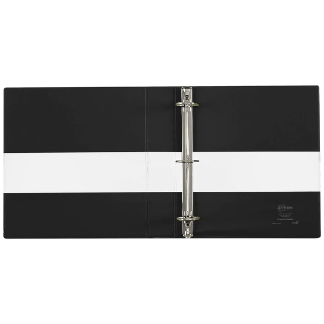 Alt view image 6 of 7 - ® Two-Tone 3 Ring Binder, 1.5" Slant Rings, 1 White/Black Binder For School, Home and Office Organization, Clear Overlays, DuraHinge Tear-Resistant Spine, DuraEdge Split-Resistant Edges