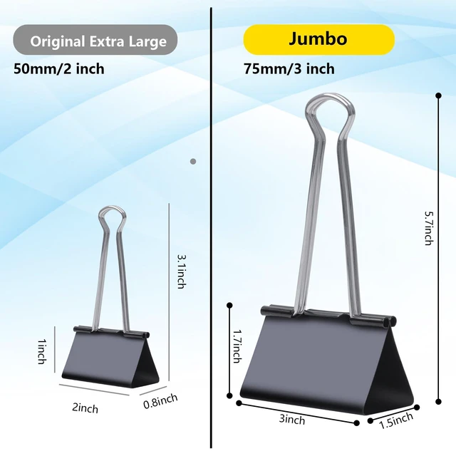 Alt view image 2 of 7 - Jumbo Binder Clips 3 inch (36 Pcs), Extra Large Binder Clips Giant for Office Supplies