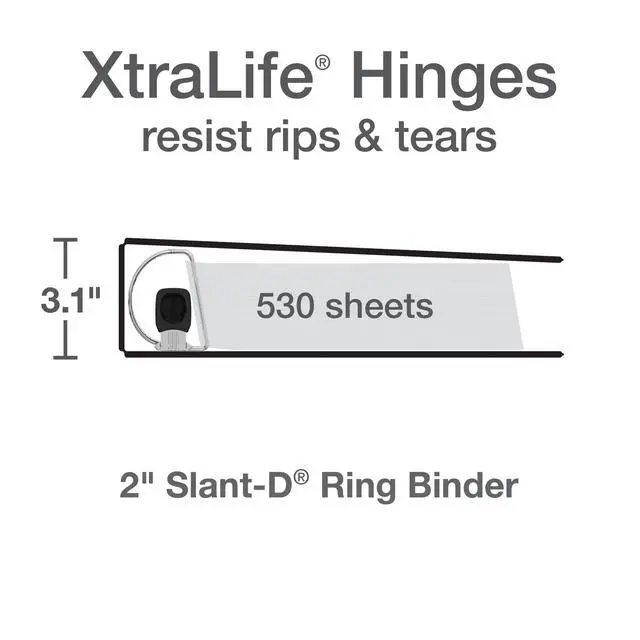 Alt view image 3 of 6 - 3 Ring Binders, 2 inch ONE-Touch Easy Open D Rings, 3-Sided View Binder Covers, Binders for School, Xtralife Hinge, Non-Stick, PVC-Free, Natural Pastel, 530-Sheet Capacity, 4 Pack (79923)