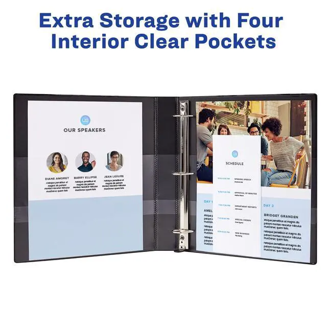 Alt view image 5 of 7 - Heavy-Duty Dual Color 3 Ring Binder,0.5" One Touch Slant Rings,135-Sheet Capacity,0.7 Inch Wide Spine, Home,School Supplies,Office or Organization Needs, Mint/Coral Binder (17881) (Pack of 6)