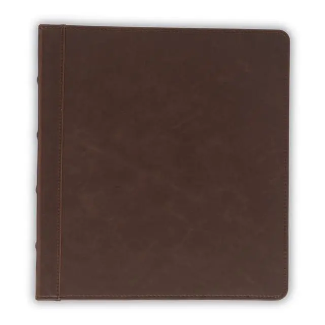 Alt view image 4 of 6 - Vintage Leather Binder, 1.5 Inch Round Ring (Holds 325 Sheets), Letter Size 8.5x11 Documents, Professional Organizer Portfolio, Planner, No Zipper, Brown