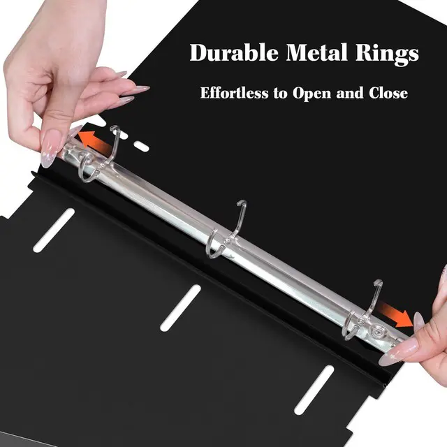 Alt view image 4 of 7 - 1 Inch Telescoping 3 Ring Binder - 6PCS, Flexible Round Binder with Customizable Front Cover and Clear Catalog Pocket, 1Inch Rings, BlackPerfect for School, Office & Home