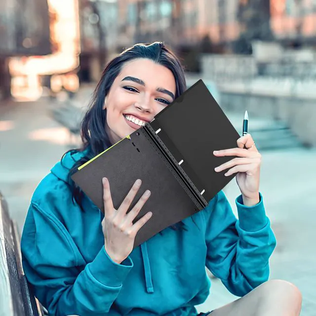 Alt view image 7 of 7 - 1 Inch Telescoping 3 Ring Binder - 6PCS, Flexible Round Binder with Customizable Front Cover and Clear Catalog Pocket, 1Inch Rings, BlackPerfect for School, Office & Home