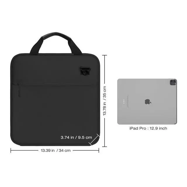 Alt view image 6 of 7 - Zipper Binder, 3 Inch 3 D Ring, 5 Tab File Folders, 700 Sheets, Black Water-repellent 900D Oxford fabric with 5 folders, 2 mesh pocket, reinforced handle and adjustable shoulder strap