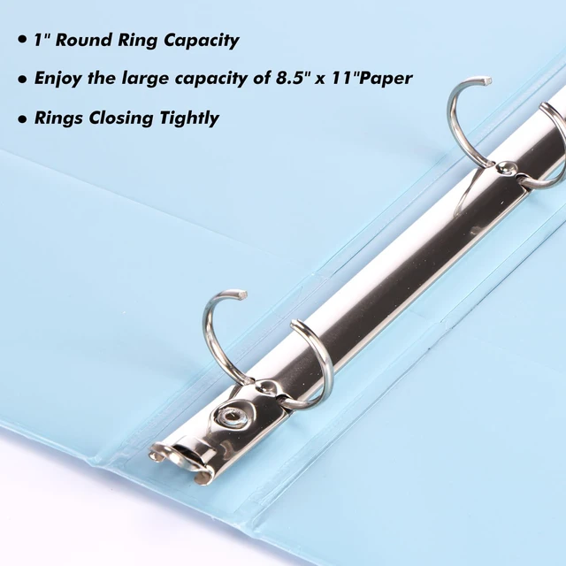 Alt view image 4 of 7 - 1 inch 3-Ring Binder 12 Pack Assorted Pastel Color with 2 Pockets Inside, Fits 11 x 8.5 Inch Paper with 175 Sheets Capacity, for Office, Home, School Project