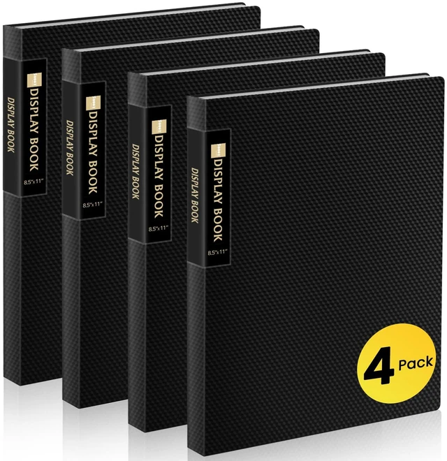 Main image of 4 Pack Binder with Plastic Sleeves 30Pocket, Displays 36 Pages 8.5x11 Presentation Folders with Clear Sheet Protectors, Art Portfolio Binder for Certificate & Office Project Folder