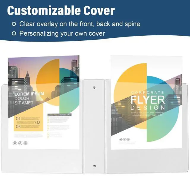 Alt view image 5 of 7 - 2-Inch 3-Ring Binder with Pockets, 2 Premium View Binders with Three Ring Binders Holds up to 450 Sheets US Letter Size, Bulk Pack of 6, Perfect for Home, Office, and School(XY014-WH)