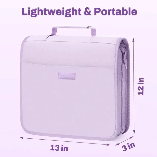 Alt view image 3 of 7 - Zipper Binder with Handle, 1.5 Inch O-Ring, 325 Pages Capacity, with 5-Tab Expanding File Folder for Classified Storage, Small Size Lightweight Zipper Bag for Middle School Students, Lavender Purple