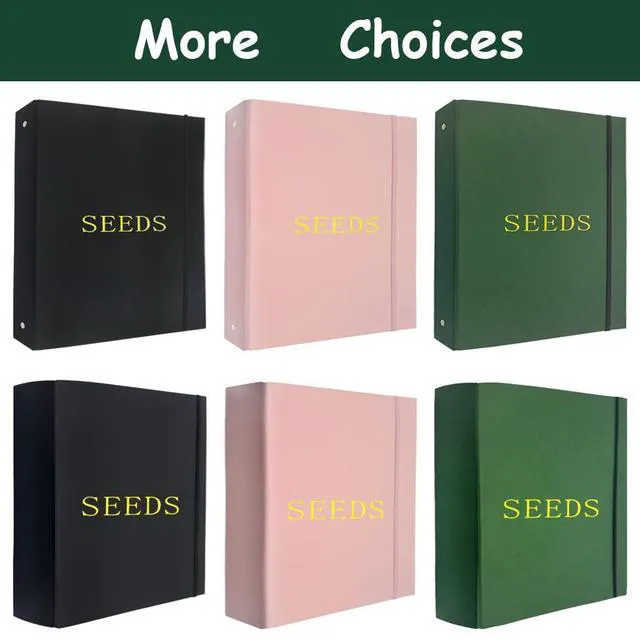 Alt view image 6 of 7 - Extra Large Seed Storage Organizer Binder,3 Ring Seed Packet Organizer with 200 Pockets(50 Pack Clear Sheet Protectors), Garden Seed Holder Book for Envelopes, Seed Saving Keeper, Green