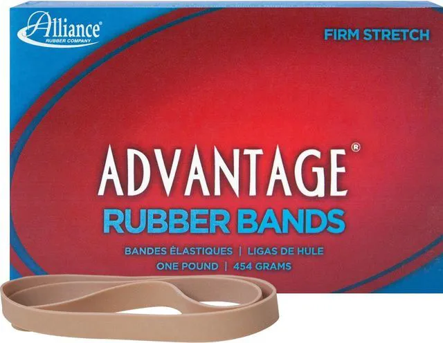 Main image of Rubber 27075 Advantage Rubber Bands Size #107, 1 lb Box Contains Approx. 40 Bands (7" x 5/8", Natural Crepe), Beige (Pack of 10)