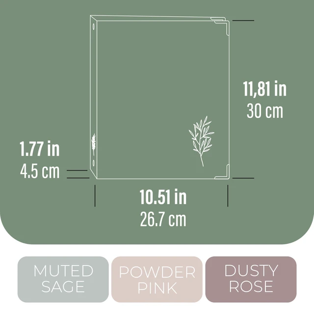 Alt view image 2 of 7 - Cute 3 Ring Binder 1-Inch Rings 3-Pack of Binders with Pockets, Gold-Foil & Metal Corners 1 Inch Binders 3 Ring Cute for School, Office & Work 1" Pastel Three-Ring Binder One Inch