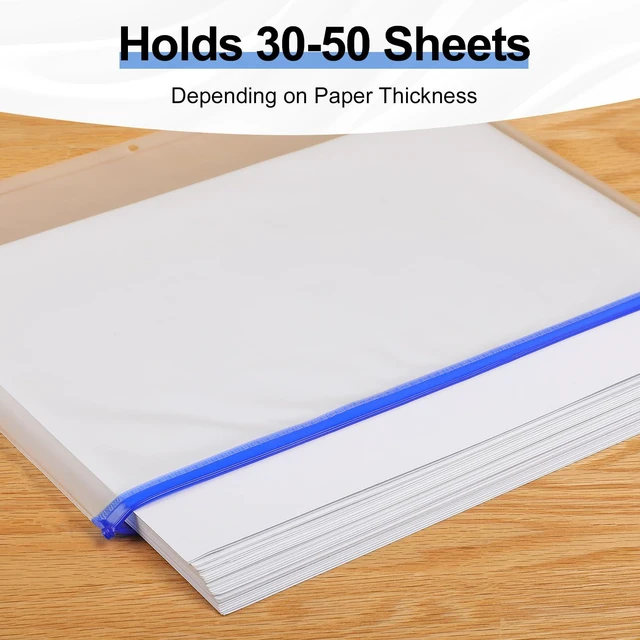 Alt view image 5 of 7 - 24 Pack Binder Pockets, 8.5 x 11 Colored Zipper Pouches for Binders Thickened PVC Document Folders, 3 Holes Pre-Punched Fits Standard Binder Letter-Size Paper Storage, Business Office Supplies