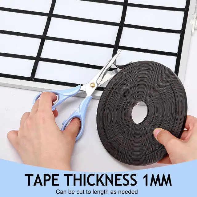 Alt view image 5 of 6 - Black Magnetic Tape Roll Thin Strips, 1/4 Inch X 25 Feet, 1 Pcs Magnetic Board Dividers Whiteboard Graphic Decorative Tape Marking Line for Classroom Office Art Accessories
