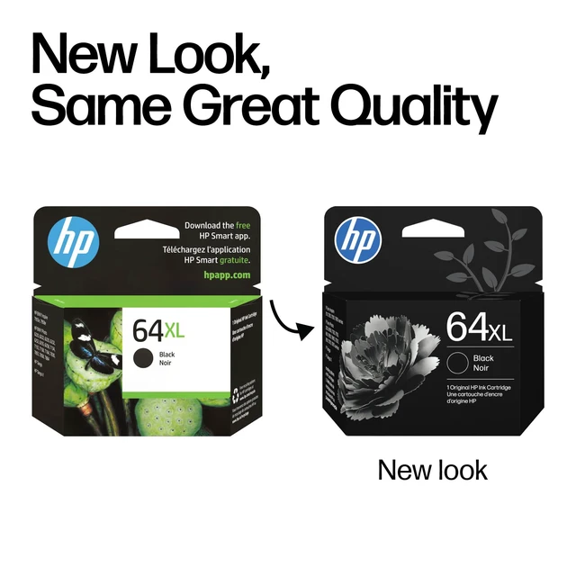 Alt view image 3 of 7 - 64XL Black High-Yield Ink Cartridge | Works with Envy Inspire 7250e, 7950e; Envy Photo 6200, 7100, 7200, 7800, 7900; Tango Series | Eligible for Instant Ink | N9J92AN