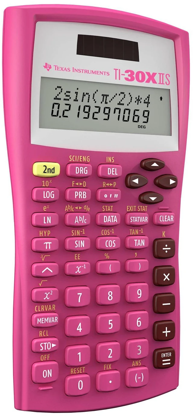 Alt view image 3 of 7 - TI-30X IIS 2-Line Scientific Calculator, Pink Two-line calculator; Statistics and Advanced Scientific Functions