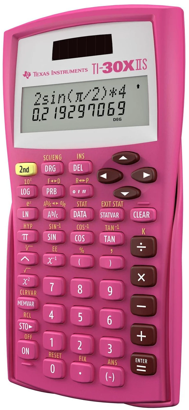Alt view image 4 of 7 - TI-30X IIS 2-Line Scientific Calculator, Pink Two-line calculator; Statistics and Advanced Scientific Functions