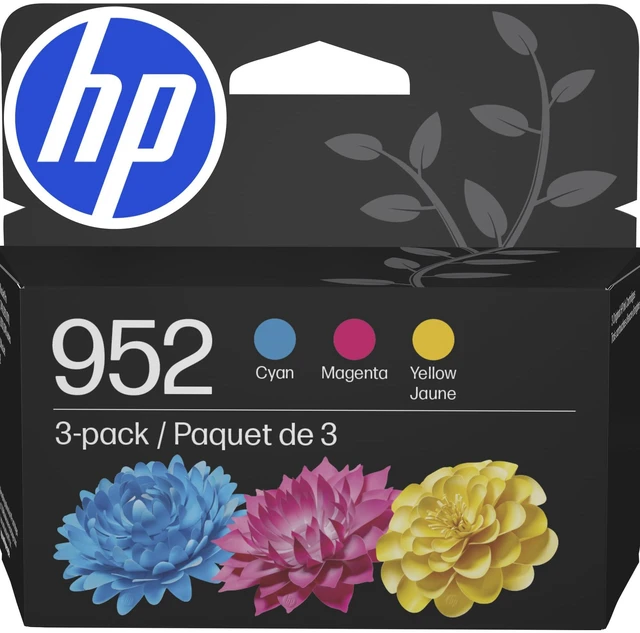 Main image of 952 Cyan, Magenta, Yellow Ink Cartridges (3-Pack) | Works with OfficeJet 8702, Pro 7720, 7740, 8210, 8710, 8720, 8730, 8740 Series | N9K27AN