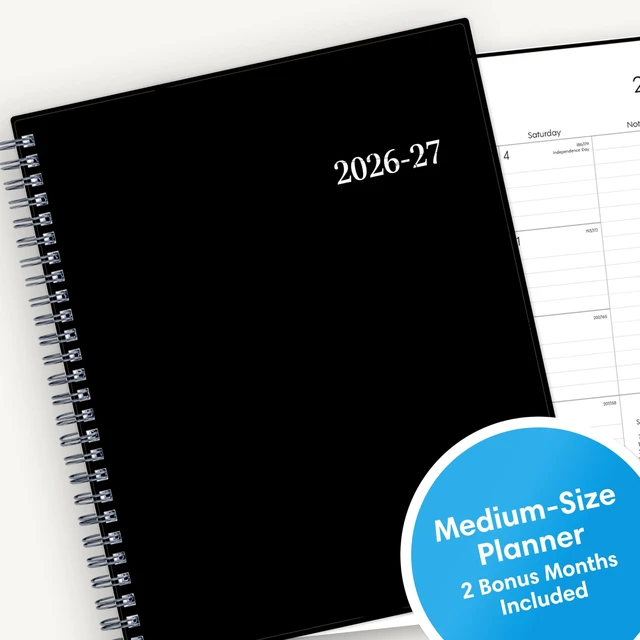 Alt view image 6 of 7 - 2026-2027 Weekly & Monthly Academic Planner, 7"x9", Enterprise July 2026 - June 2027, Flexible Cover, Wirebound, Laminated Tabs, Academic Year