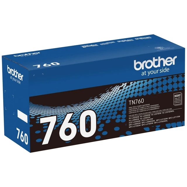 Alt view image 4 of 4 - Genuine TN760 High Yield Black Toner Cartridge, (for use with MFC-L2710DW MFC-L2750DW HL-L2350DW HL-L2370DW HL-L2395DW HL-L2390DW DCP-L2550DW Printers) (Pack of 1)