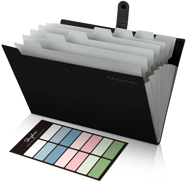 Alt view image 2 of 7 - 8 Pockets Accordion File Organizer, Expanding File Folders, Portable Document Paper Organizer, A4 Letter Size, Snap Closure, Pack of 4