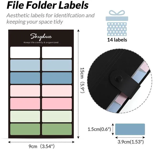 Alt view image 4 of 7 - 8 Pockets Accordion File Organizer, Expanding File Folders, Portable Document Paper Organizer, A4 Letter Size, Snap Closure, Pack of 4