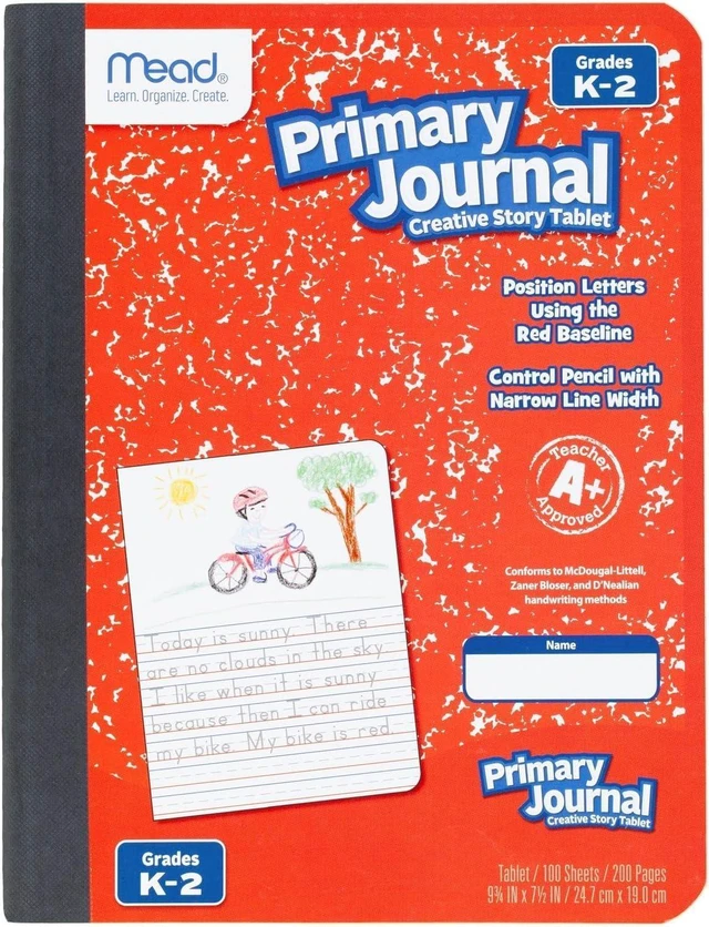 Main image of Primary Journal Creative Story Tablet Composition Notebook, 7.5" x 9.75", Grades K-2, 100 Sheets, Red (489903-ECM), (Pack of 12)