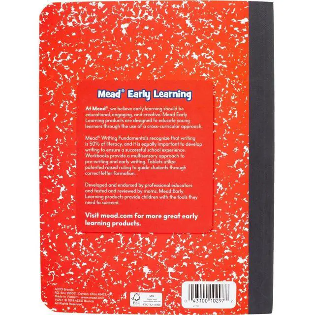 Alt view image 6 of 6 - Primary Journal Creative Story Tablet Composition Notebook, 7.5" x 9.75", Grades K-2, 100 Sheets, Red (489903-ECM), (Pack of 12)