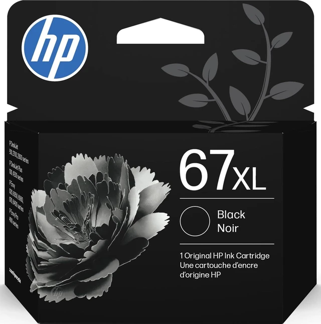 Main image of 67XL Black High-Yield Ink Cartridge | Works with DeskJet 1255, 2700, 4100, Envy 6000, 6400 Series | Eligible for Instant Ink | 3YM57AN | Packaging May Vary