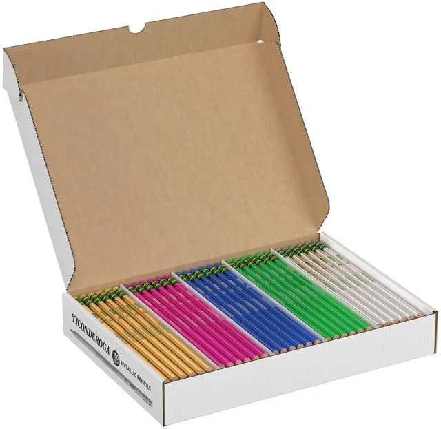 Main image of Wood-Cased Pencils Master Pack, Pre-Sharpened #2 HB Soft, Metallic Colors, 150 Count, Standard Size, High Quality Eraser