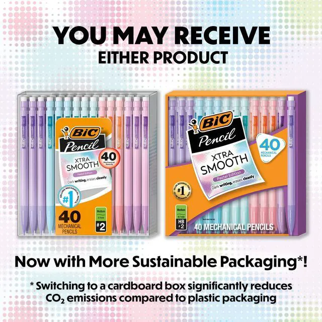 Alt view image 2 of 7 - Xtra-Smooth Pastel Mechanical Pencils with Erasers, Medium Point (0.7mm), Bulk Mechanical Pencils for School or Office Supplies, 40 Count (Pack of 2)