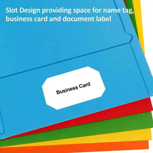 Alt view image 3 of 7 - 2 Pocket Folders, 100 Pack, Paper File Folders with Pockets, 5 Colors Two Pocket Folders, Fit Letter Size Paper, Colored, for School, Office, Home, Business