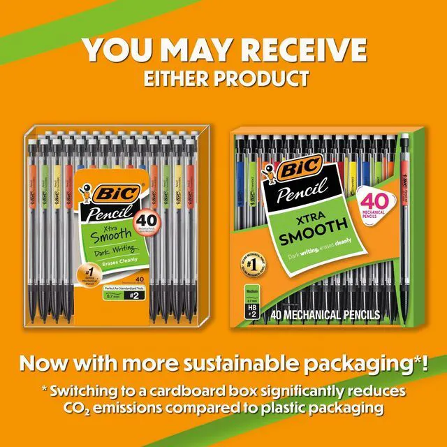 Alt view image 2 of 7 - Xtra Smooth Mechanical Pencil, 0.7 mm Medium Point, 40-Count Pack Refillable and Retractable Design | Break-Resistant Lead for Durability | Ideal for Students and Teachers