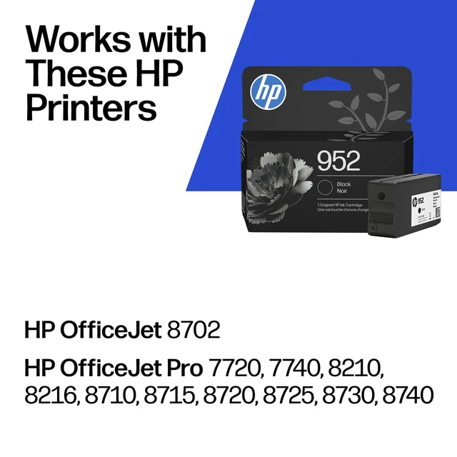Alt view image 2 of 7 - 952 Black Ink Cartridge | Works with OfficeJet 8702, Pro 7720, 7740, 8210, 8710, 8720, 8730, 8740 Series | F6U15AN