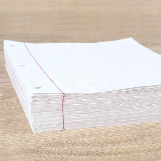 Alt view image 5 of 7 - Loose Leaf Paper,Wide Ruled Filler Notebook Paper,8" x 10-1/2",400 Sheets,Fits 3-Ring Binder (150036-ECM),(Pack of 4)