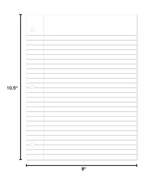 Alt view image 7 of 7 - Loose Leaf Paper,Wide Ruled Filler Notebook Paper,8" x 10-1/2",400 Sheets,Fits 3-Ring Binder (150036-ECM),(Pack of 4)