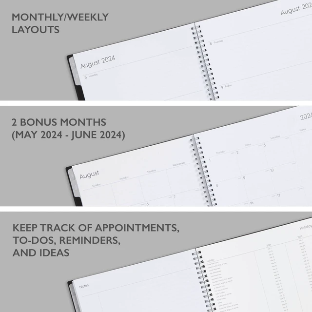 Alt view image 3 of 7 - 2024-2025 Academic Year Weekly and Monthly Planner, July 2024 - June 2025, 8.5" x 11", Flexible Cover, Wirebound, Enterprise (150144)
