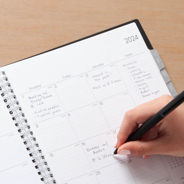 Alt view image 7 of 7 - 2024-2025 Academic Year Weekly and Monthly Planner, July 2024 - June 2025, 8.5" x 11", Flexible Cover, Wirebound, Enterprise (150144)